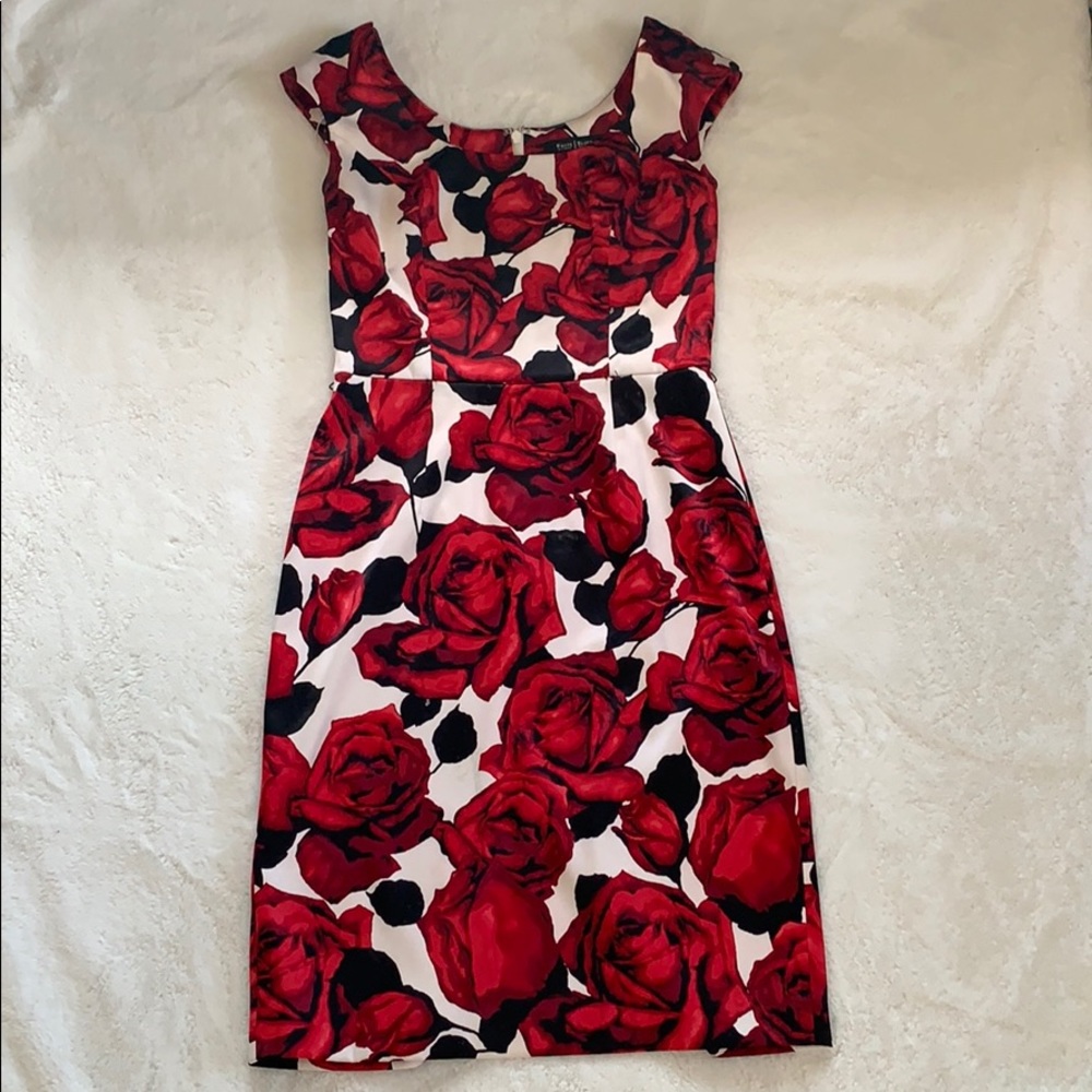White House Black Market Floral Rose Dress